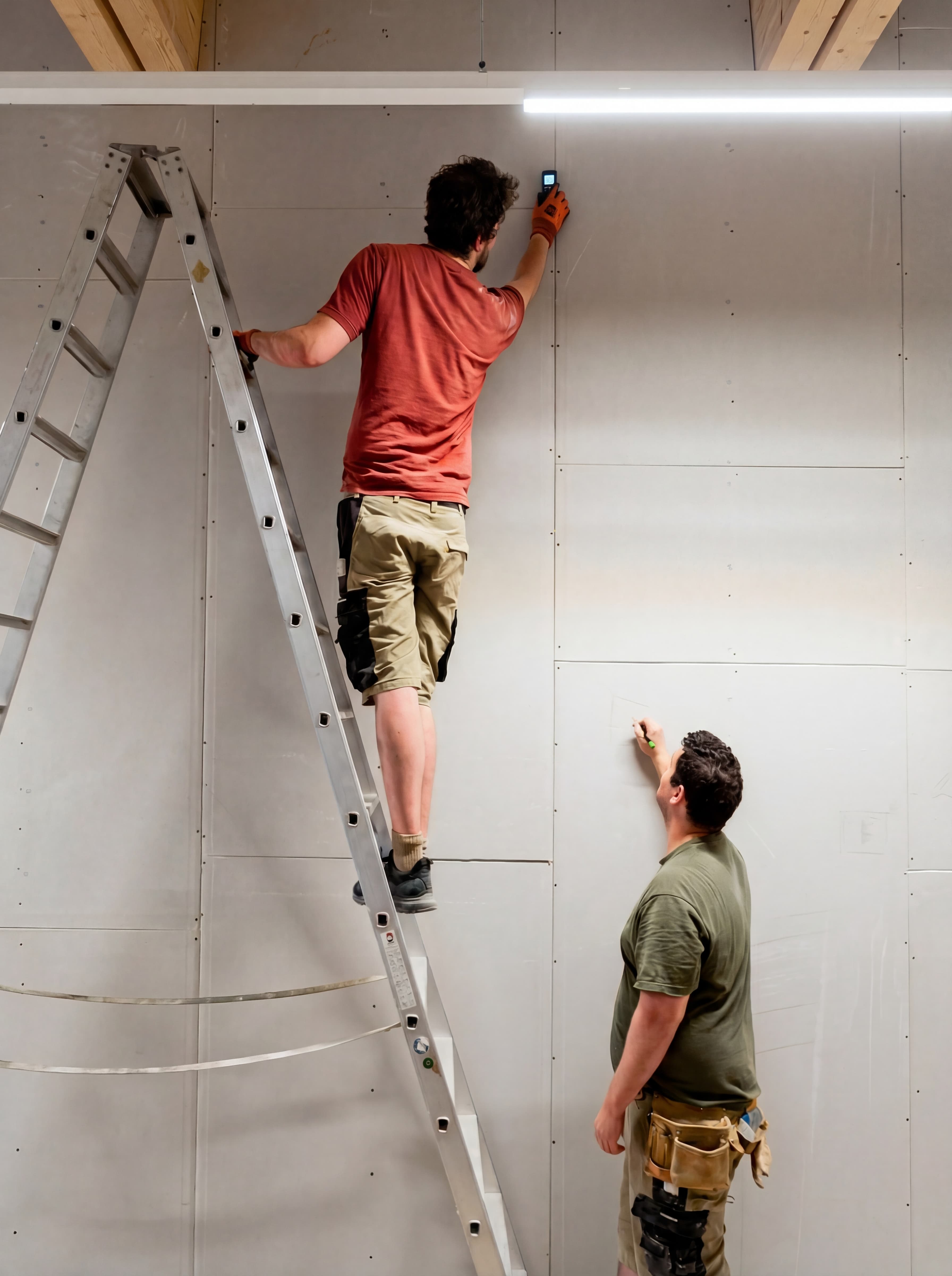 Measuring on construction site